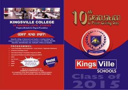 Kingsville Schools is a co-educational institution, here in Abuja, It has Pre-Nursery, Nursery, Primary, Secondary and Advanced Level Studies.