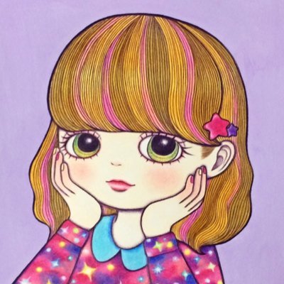 ジュナイ サイケな雰囲気の絵が描きたくて 背景をそれっぽくしてみた 塗りは色鉛筆 線はボールペン イラスト アナログ 色鉛筆