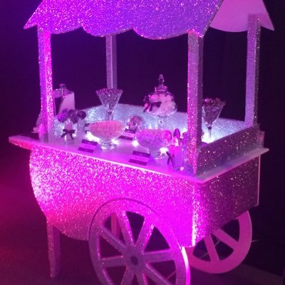 Possibly the worlds one and only diamonte encrusted sweet cart. Simply stunning and available to hire for any occasion. Call Steve on 07734139401