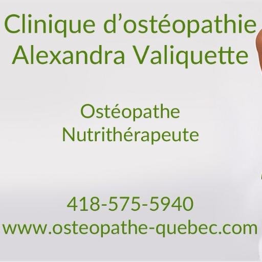 Ostéopathie et nutrithérapie s'unisse afin de vous aider à maintenir ou retrouver une santé optimale. Service en clinique 418-575-5940