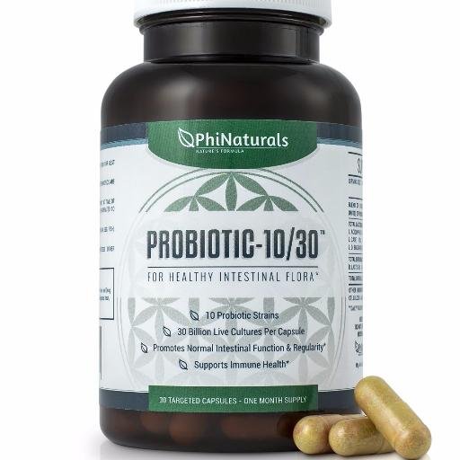 Probiotics 1030 Supplement - Probiotics Supplement with 30 Billion CFUs of High Strength Probiotic For Digestive Health 
-- from Phi Naturals