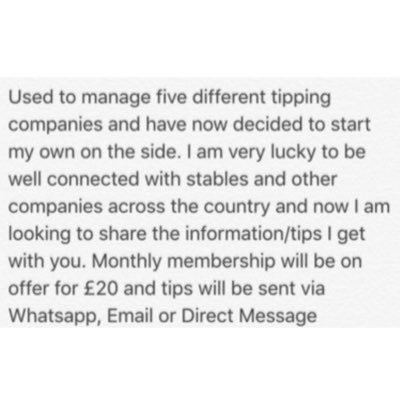 Read the profile picture it well help you understand what I'm about, bare with me on replies as I am on my own. £20 PayPal or bank transfer, DM to sign up.
