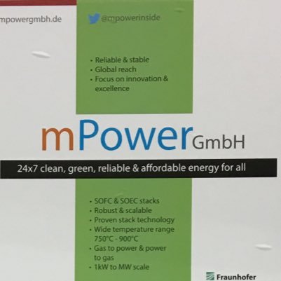 MPowerInside's profile picture. Fuel Cell based Solutions 

#SOFC #SOEC #Power2X #GreenHydrogen

#GermanEngineering #ClimateChange

Part of @h2ePower Group