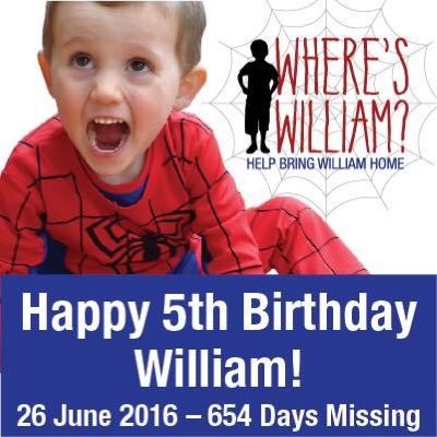 Sharing information about the disappearance of William Tyrrell who went missing on the 12th September 2014 from his grandmother's house at Kendall NSW.
