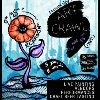 South Side Art Crawl: Live painting Live music Street performers #DIY For artists BY artists Where creativity & community collide sponsored by @REDFISHBOWLart