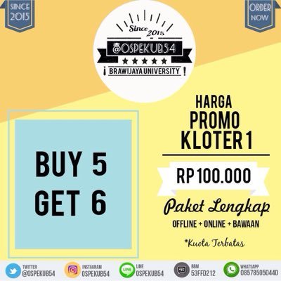 ospekUB54's profile picture. Menyediakan berbagai alat ospek PK2MABA UB 54 Universitas Brawijaya 2016 | Line : ospekub54 | bbm : 53FFD212| ig : @ospekub54 #jualalatospek