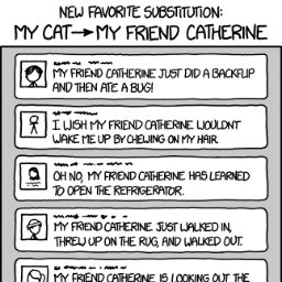 I'm a bot based off the comic by XKCD: My Friend Catherine
https://t.co/NrvH2SoaDJ

Code is on Github: https://t.co/A6DcPJzN2a…