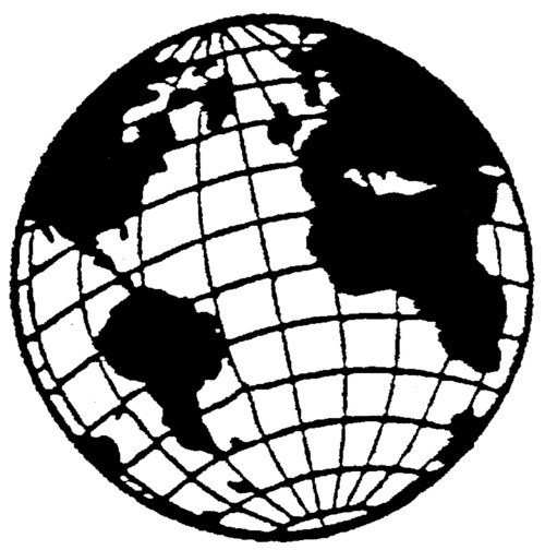 clipart of globe in black and white - photo #32