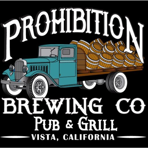 Prohibition Brewery Co. Vista, CA. Established 11/11/11. Brew Room, Full Menu, Local Company. 

Breakfast served Saturday & Sunday morning 9am-1pm. Full menu.