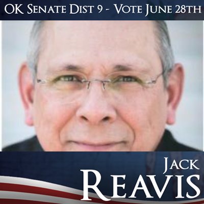 jrevforsenate's profile picture. Official Twitter of Jack Reavis. Democrat Candidate for Oklahoma State Senate District 9. Email me at jackareavis@hotmail.com