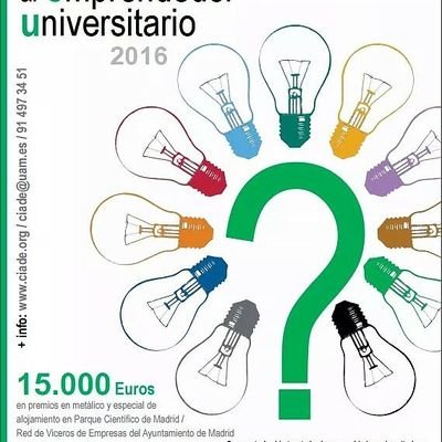 15.000€ en premios. Premio de emprendedores UAM. Solo con participar accedes a formación gratuita en la UAM. Último día https://t.co/mXcVJHrdHX
