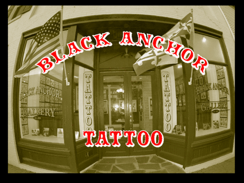 Black Anchor Tattoo