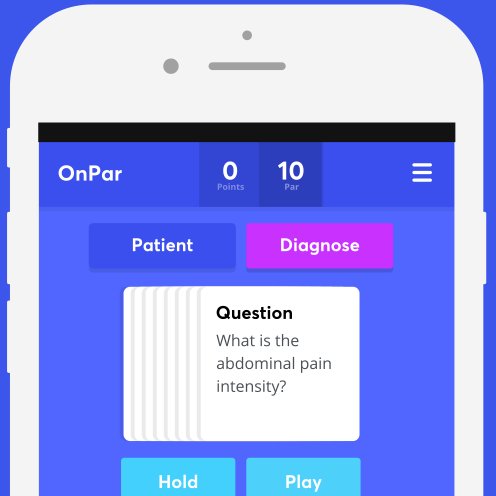 OnPar challenges your diagnostic pattern recognition skills!  Your goal is to correctly solve the case while incurring as few points as possible.