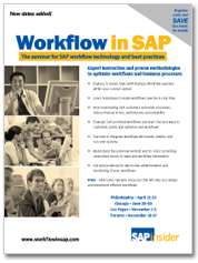 SAP Insider seminar offering expert instruction and proven methodologies to optimize workflows and business processes