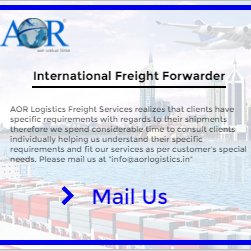 AorLogistics's profile picture. AOR Logistics is International Freight Forwarder and complete logistics solutions provider.