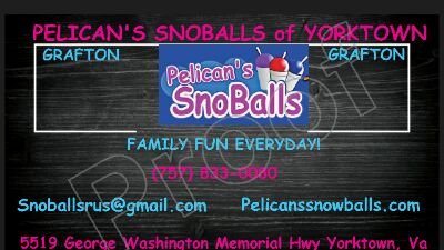 PelicansYrktown's profile picture. We offer over 100+ Flavors of New Orleans Style Shaved Ice !