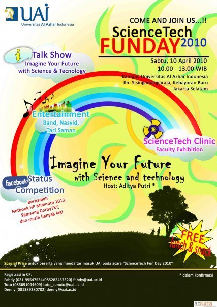 fstuai's profile picture. Fakultas Sains & Teknologi UAI
Kampus UAI Lantai 5, Kompleks Masjid Agung Al Azhar, Kebayoran Baru, Jaksel