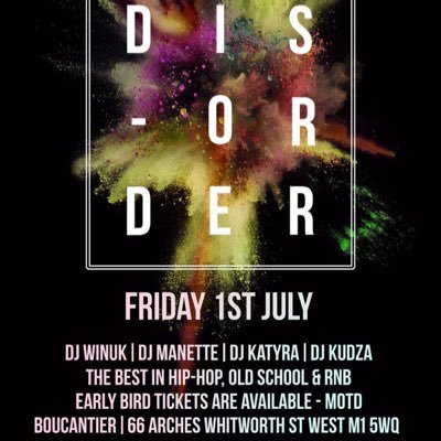 TaintedINK_'s profile picture. #TaintedINK Presents #Disorder at Boucantier Manchester on July 1st - Early release tickets on sale now! #HipHop #RnB #Oldskool