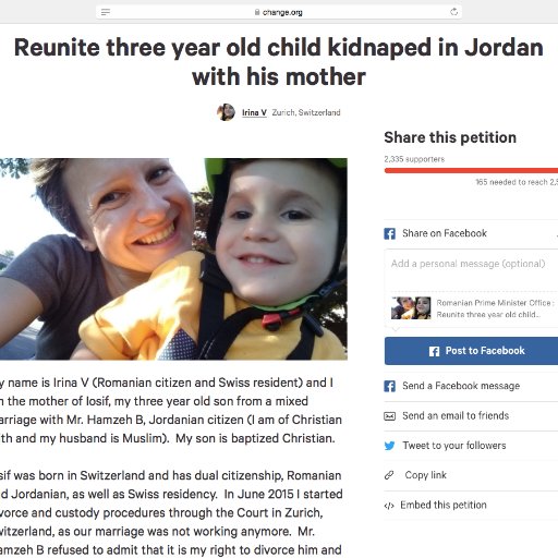 The drama of a child kidnapped by his father #HamzehBuqaei separated from his mother at age 3 #Jordan #PAS #Jordanian #Romania #Abuse #HKJ #RHCJO #EU #RuleOfLaw