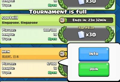 Tounaments for clash royal with password , torneos de clash royal con contraseña