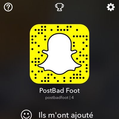 Tu as snapchat et tu es fan de foot? Alors ajoute PostBadFoot. Tu y retrouvera des photos/ des résultats et des infos en direct.