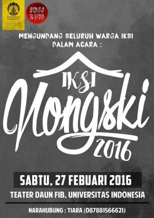 Ikatan Keluarga Sastra Indonesia 2015. Program Studi Indonesia, Fakultas Ilmu Pengetahuan Budaya, Universitas Indonesia.