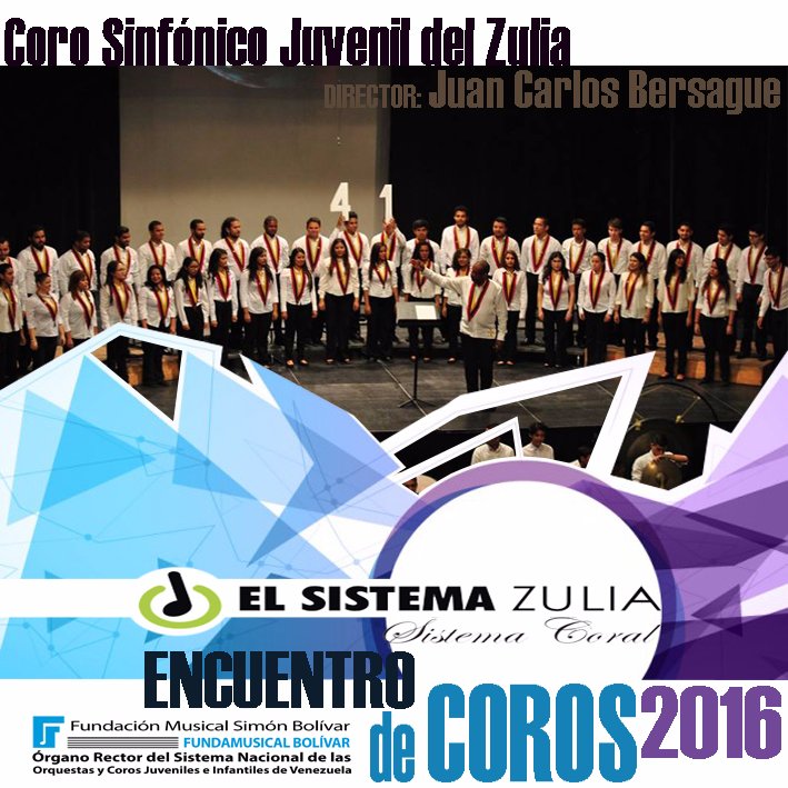 Pertenecemos al Sistema Nacional de Coros y Orquestas de Venezuela.
Agrupación Coral de la Región Zuliana.
Director: Mtro. Juan Carlos Bersague