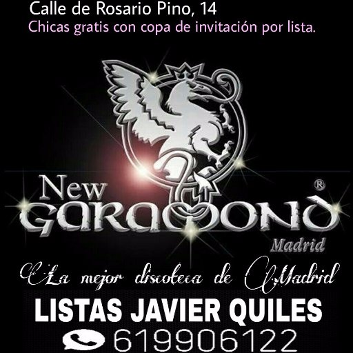 NEW GARAMOND MADRID. Listas, reservas y más info aquí. Coordinador Javier Quiles - 619 906 122  #NewGaramond *La mejor discoteca de Madrid*