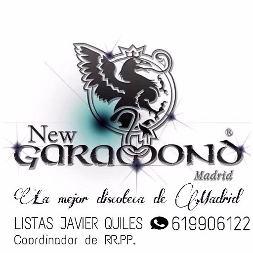 NEW GARAMOND MADRID. Listas, reservas y más info aquí. Coordinador Javier Quiles - 619 906 122  #NewGaramond *La mejor discoteca de Madrid*