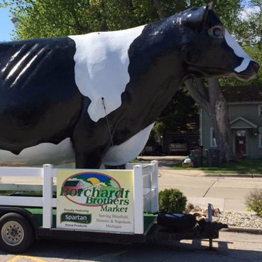 Hey there! I'm Ruthie the Cow, official mascot of @borchardtbros. I'm always MOOving around Lenawee County! Come find me! #WheresRuthie #RuthietheCow