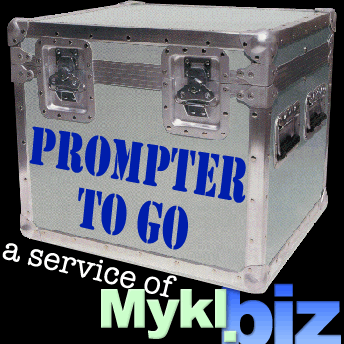 PrompterToGo's profile picture. Have teleprompter, will travel!  A service of @MYKLbiz and @FeralFilmLLC.