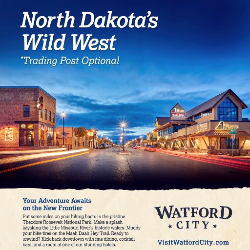 Official twitter site of Watford City, ND. A growing community in western North Dakota on the edge of the Theodore Roosevelt National Park. 
https://t.co/HhSJY9XNQ3