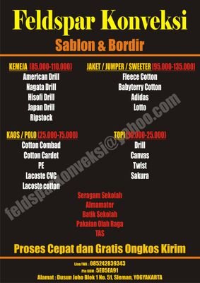 Pusat pembuatan produk garment dengan harga murah dan bahan berkualiatas plus GRATIS ONGKOS KIRIM ke seluruh INDONESIA