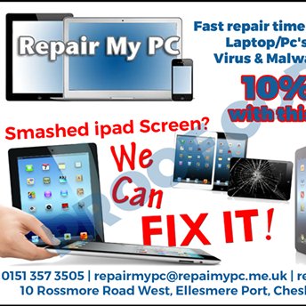 Professional PC, laptop, and iPad repair service in Ellesmere Port. Advice on broken screens, AC jacks, and parts for your computers.