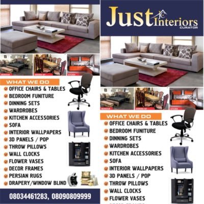 interiors curator . +2348090809999 /+2348034461283. Ceo justcds n just interiors