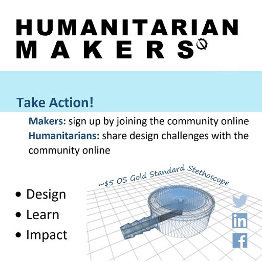 Makers & humanitarians uniting to support disaster relief through product design and development locally, remotely and in the field.