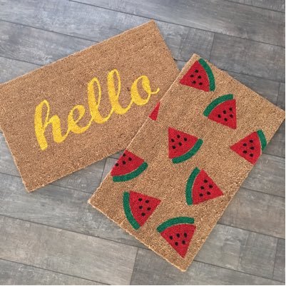 Handpainted, all natural coir welcome mats in whimsical designs and colors. • San Diego • Orange County • We ❤️ custom orders!
