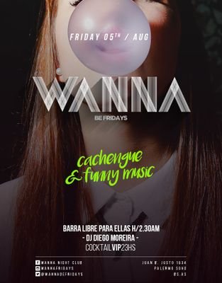 Viernes de Wanna NightClub 
Invita: JB          
+info: 11.6118.1025