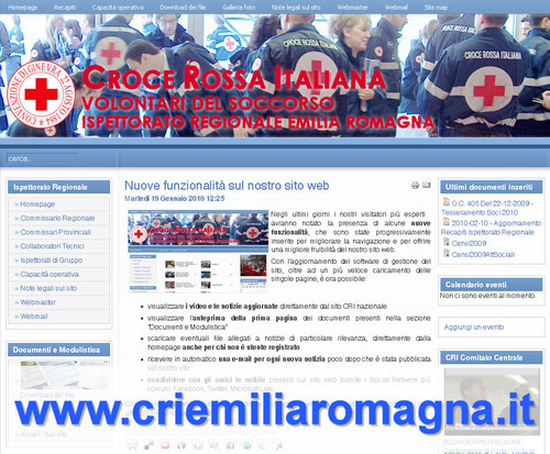 Sito web dell'Ispettorato Regionale Emilia Romagna dei Volontari del Soccorso della Croce Rossa Italiana