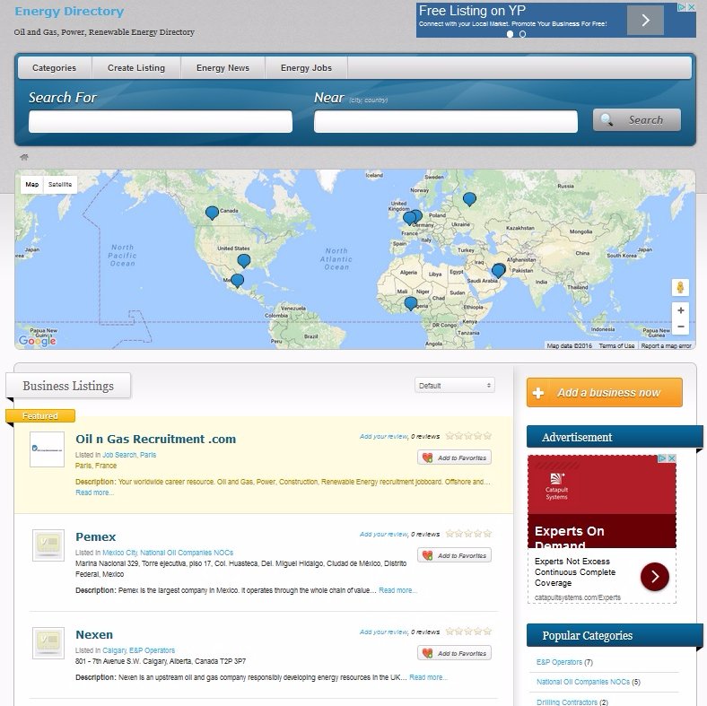 Oil and Gas, Power, Renewable Energy Business Directory