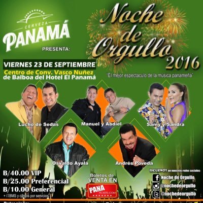 nochedeorgullo's profile picture. Viernes 23 de septiembre en Hotel El Panamá - Vasco Nuñez de Balboa - Evento de Música Típica Panameña / Para mas información 278-1512