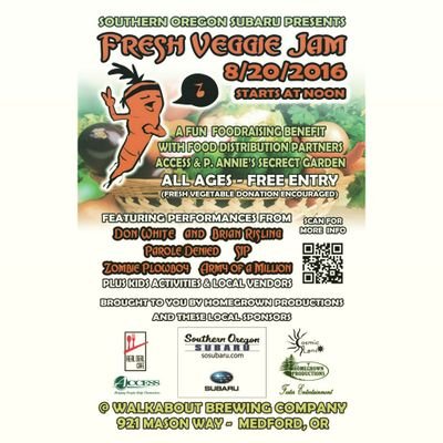 Southern Oregon's ONLY Fresh Foodraiser Music Festival. August 20th 2016