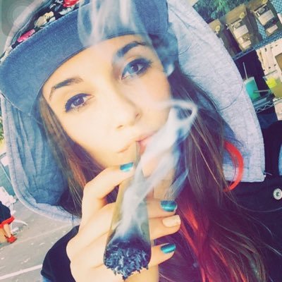 The annoying brunette you might have seen smoking weed somewhere on the internet