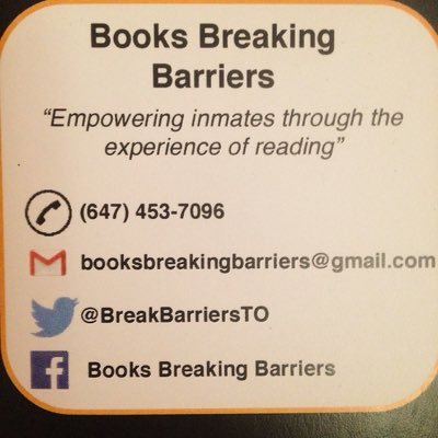 Books Breaking Barriers: Non-Profit organization bringing books to inmates. All book donations welcome. Contact us @ booksbreakingbarriers@gmail.com.