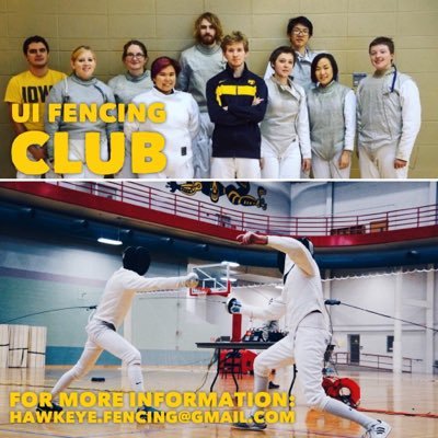 Fencing Club at the University of Iowa! Find us on FB as Hawkeye Fencing Club! We compete as part of the Midwest Fencing Conference. (not that kind of fencing)