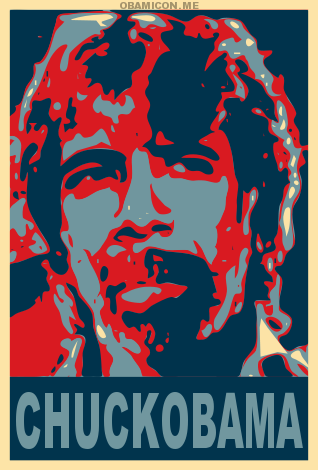 Barack Obama's Sec of Offense, Baracker Texas Ranger, Creator of Karatenomics. A pro Chuck Norris, pro Barack Obama tripartisan funny.