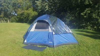 StayFLY is a heat/solar reflective fly sized for 1-10 person tents to help keep you cool in the suffocating heat.  These will be sold online and at festivals!