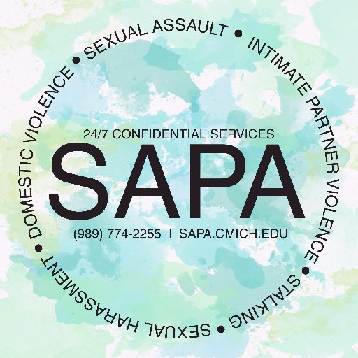 Central Michigan University Sexual Aggression Peer Advocates providing 24/7 confidential services for those affected by sexual aggression.