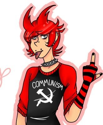 A gay edgy fuck dating a non-edgy lad and has a gay smol version himself as a brother and has a gay co-pilot as a father. The keyword is gay.