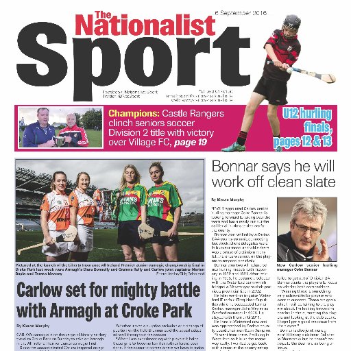 The Nationalist's sports section uploading news and results from Carlow and the region